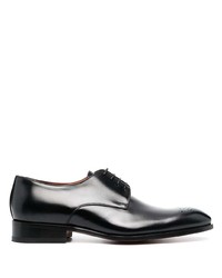 Черные кожаные туфли дерби от Santoni