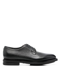 Черные кожаные туфли дерби от Santoni