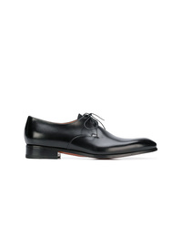 Черные кожаные туфли дерби от Santoni