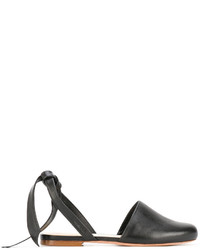 Черные кожаные туфли на плоской подошве от Alexandre Birman