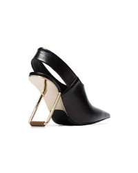 Черные кожаные туфли с вырезом от Poiret