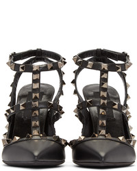 Черные кожаные туфли с вырезом от Valentino