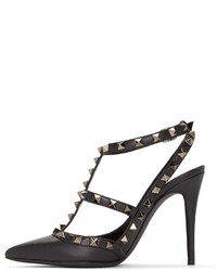 Черные кожаные туфли с вырезом от Valentino