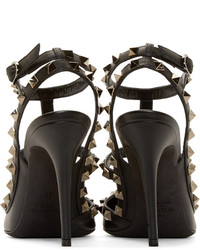 Черные кожаные туфли с вырезом от Valentino