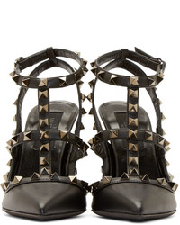 Черные кожаные туфли с вырезом от Valentino