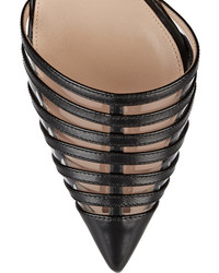 Черные кожаные туфли с вырезом от Gianvito Rossi