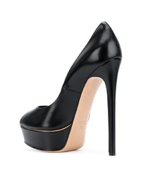 Черные кожаные туфли с вырезом от Casadei