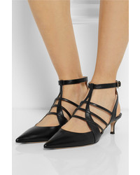 Черные кожаные туфли с вырезом от Miu Miu