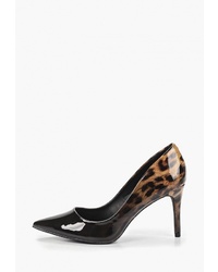Черные кожаные туфли с леопардовым принтом от Dorothy Perkins