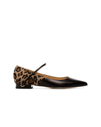 Черные кожаные туфли с леопардовым принтом от Jennifer Chamandi