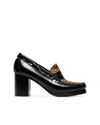 Черные кожаные туфли с леопардовым принтом от RE/DONE