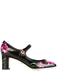 Черные кожаные туфли с принтом от Dolce & Gabbana