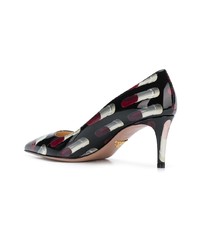 Черные кожаные туфли с принтом от Prada