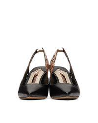 Черные кожаные туфли с украшением от Sophia Webster