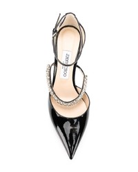 Черные кожаные туфли с украшением от Jimmy Choo