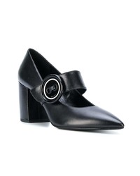 Черные кожаные туфли с украшением от Prada