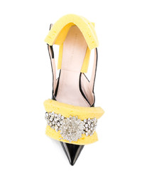 Черные кожаные туфли с украшением от Christopher Kane