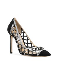 Черные кожаные туфли с украшением от Jimmy Choo
