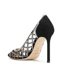 Черные кожаные туфли с украшением от Jimmy Choo