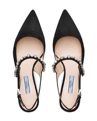 Черные кожаные туфли с украшением от Prada