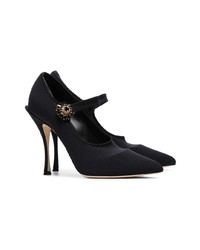 Черные кожаные туфли с украшением от Dolce & Gabbana