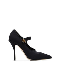 Черные кожаные туфли с украшением от Dolce & Gabbana