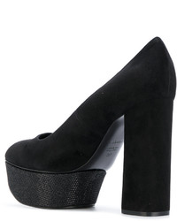 Черные кожаные туфли с украшением от Casadei