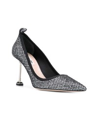 Черные кожаные туфли с украшением от Miu Miu