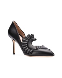 Черные кожаные туфли с украшением от Paula Cademartori
