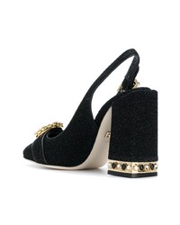 Черные кожаные туфли с украшением от Dolce & Gabbana