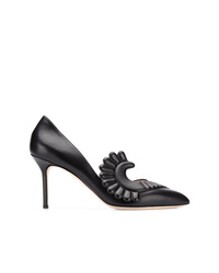 Черные кожаные туфли с украшением от Paula Cademartori