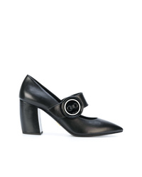Черные кожаные туфли с украшением от Prada