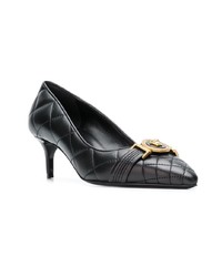 Черные кожаные туфли с украшением от Versace