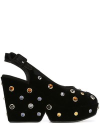 Черные кожаные туфли с украшением от Sonia Rykiel
