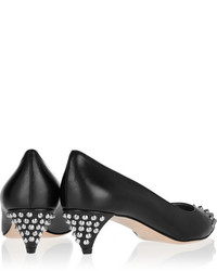 Черные кожаные туфли с украшением от Miu Miu