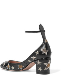 Черные кожаные туфли с украшением от Valentino