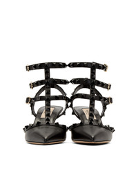 Черные кожаные туфли с шипами от Valentino