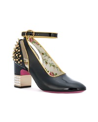 Черные кожаные туфли с шипами от Gucci