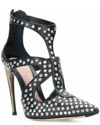 Черные кожаные туфли с шипами от Alexander McQueen