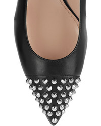 Черные кожаные туфли с шипами от Miu Miu
