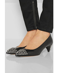 Черные кожаные туфли с шипами от Miu Miu