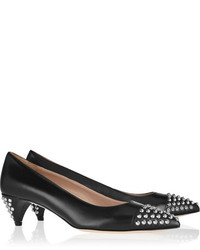 Черные кожаные туфли с шипами от Miu Miu