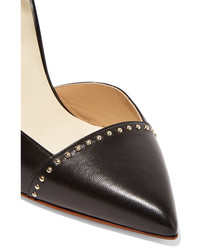 Черные кожаные туфли с шипами от Francesco Russo