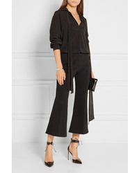 Черные кожаные туфли с шипами от Francesco Russo