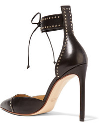 Черные кожаные туфли с шипами от Francesco Russo