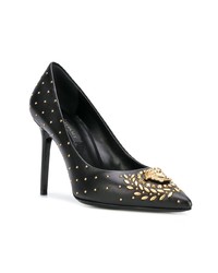 Черные кожаные туфли с шипами от Versace