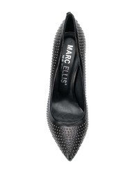 Черные кожаные туфли с шипами от Marc Ellis