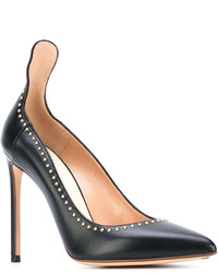 Черные кожаные туфли с шипами от Francesco Russo