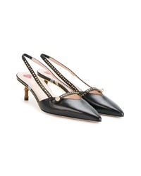 Черные кожаные туфли с шипами от Gucci