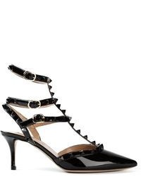 Черные кожаные туфли с шипами от Valentino Garavani